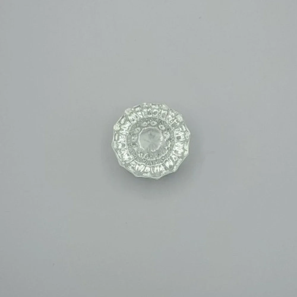 Depression Era 12 Point Glass Fluted Door Knob No Brass Base 2 inch Diameter VTG